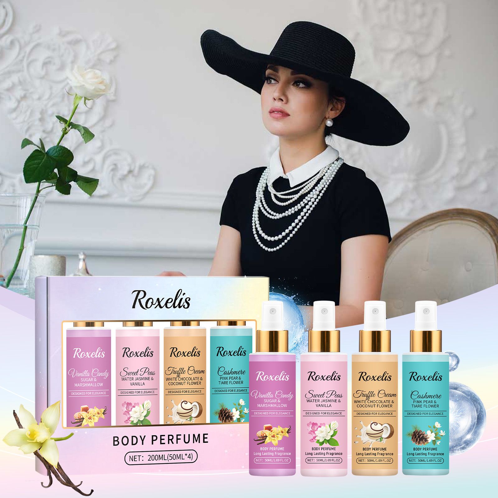 Roxelis Body Fragrance Spray Set - Long-Lasting Fresh Fragrance and Elegant Body Spray Set with Fruity Notes - Image 2