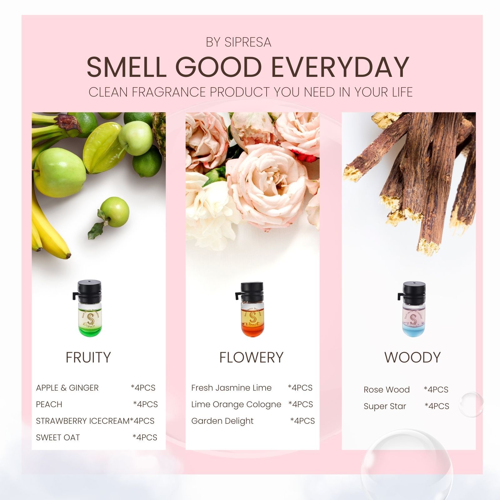 Sipresa Splash'n Shine Hair Perfume Oil 9 Unique Scents in 1 Pack Natural Plant-based Oils 72H Long-Lasting Fragrance 36-PCs Travel Set Haircare - Image 7