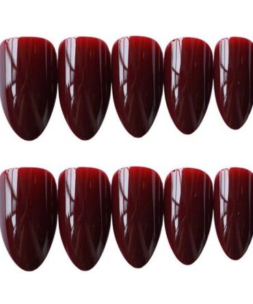 False Fingernails Wine Red Artificial False Nails Tips Long Full Cover Fake Nail Art Decoration Fake Nails
