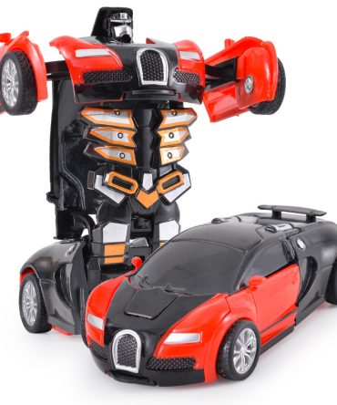 Deformation Vehicle Collision Impact One-Button Inertial Bugatti Veyron Toy Car Transformers Robot Kid Child Gift Time limited