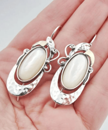 Exquisite Oval Moonstone Hook Earrings Simple Metal Silver Color Engagement Wedding Dangle Earrings For Women Girls