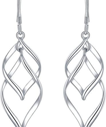 DESIMTION 14K Gold Plated Sterling Silver Post Lightweight Classic Dangle Earrings for Women Girls