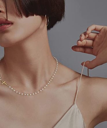 Tewiky 18k Gold/Silver Plated Simple Evil Eye Turquoise Cross Pendant Choker Necklace Simple Tiny Necklace for Women Girls