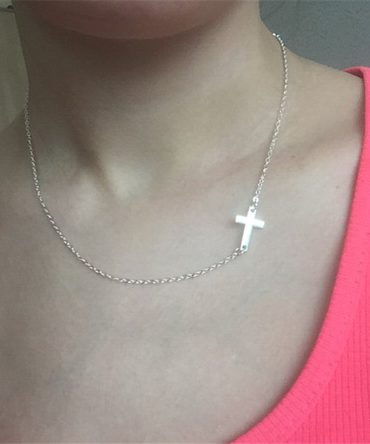 Tewiky 18k Gold/Silver Plated Simple Evil Eye Turquoise Cross Pendant Choker Necklace Simple Tiny Necklace for Women Girls