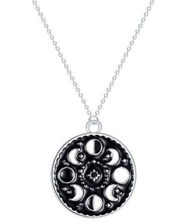 Shine Bright Like The Moon With Our Glow In The Dark Moon Phase Black Necklace For Women