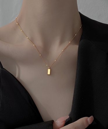 Elevate Your Style with Our Hypoallergenic Golden Necklace for Women - 1 PC of High-Quality S925 Silver Strands Jewelry
