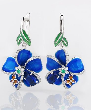 Butterfly Floral Zircon Earrings Creative Floral Ear Jewelry Chic Personality Ladies Colorful Enamel Jewelry
