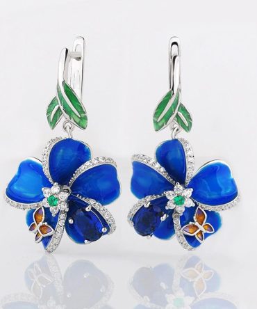 Butterfly Floral Zircon Earrings Creative Floral Ear Jewelry Chic Personality Ladies Colorful Enamel Jewelry