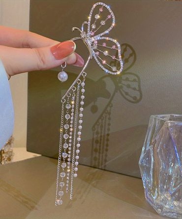 Fashion Design Bow Tassel Earrings Without Pierced Earrings Exaggerated Face-lift Earrings