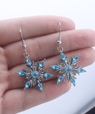 Elegant Rhinestone Snowflake Dangling Earrings For Girls Christmas Jewelry Gifts