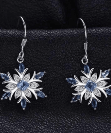 Elegant Rhinestone Snowflake Dangling Earrings For Girls Christmas Jewelry Gifts