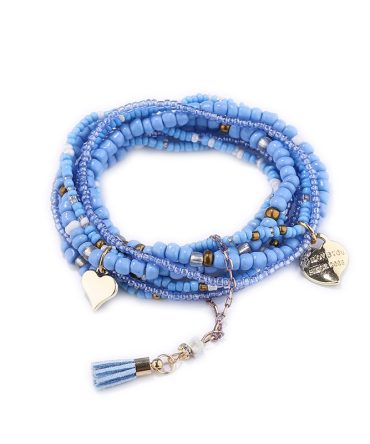 Heart Shape Pendant Bracelet Boho Style Multilayer Stackable Beaded Bracelet Set Multicolor Hand Jewelry