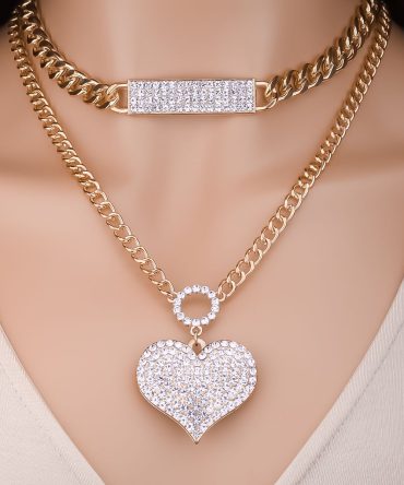 European Style Love Double Necklace 2 Sets Women's Necklace Valentine's Day