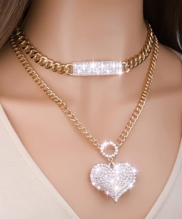 European Style Love Double Necklace 2 Sets Women's Necklace Valentine's Day