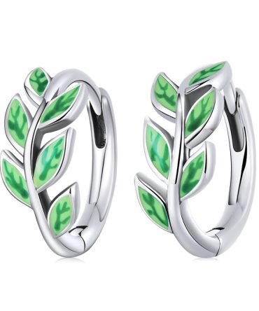 925 Sterling Silver Leaf Ear Buckles Earring Simple Classic Hoop Earrings for Women Statement Jewelry BSE500