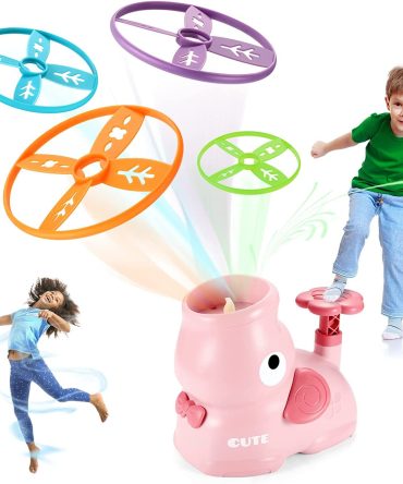 Outdoor Toys for Kids Ages 4-8: Elephant Butterfly Catching Game - Toddler Chasing Toy 3 4 5 6 7 Year Old Boys Girl Flying Spinner Toy Disc Rocket Launcher Kid Age 8-12 Gifts Fun Family Outside Games