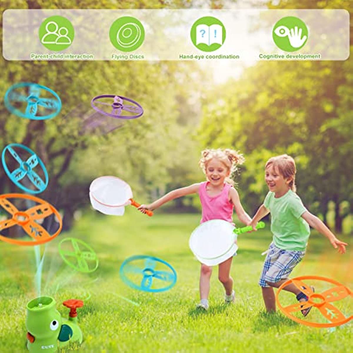 Outdoor Toys for Kids Ages 4-8: Elephant Butterfly Catching Game - Toddler Chasing Toy 3 4 5 6 7 Year Old Boys Girl Flying Spinner Toy Disc Rocket Launcher Kid Age 8-12 Gifts Fun Family Outside Games - Image 11