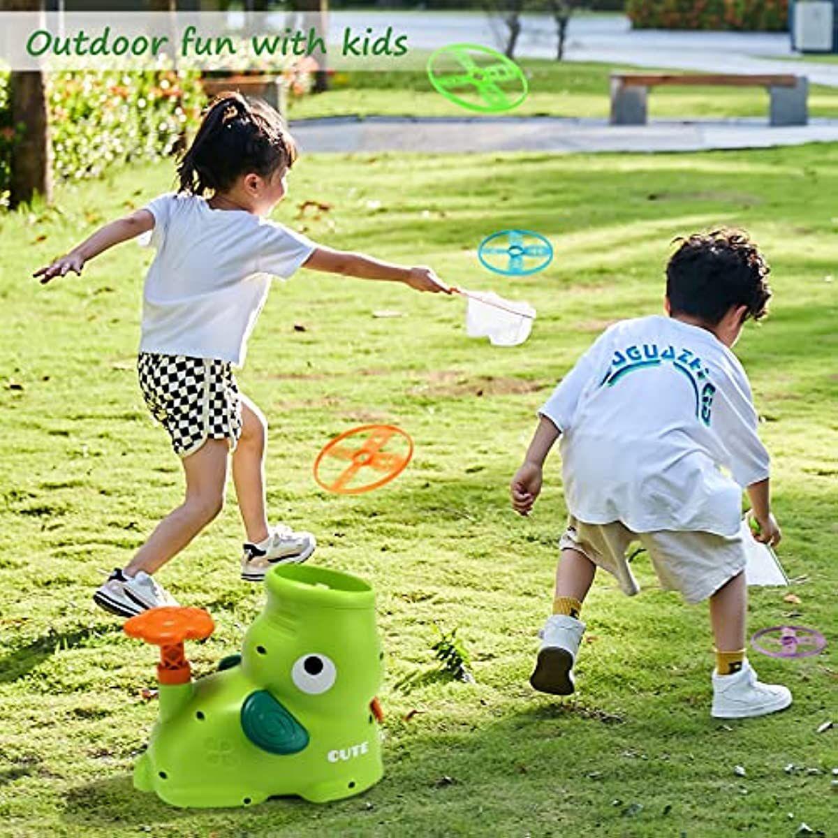 Outdoor Toys for Kids Ages 4-8: Elephant Butterfly Catching Game - Toddler Chasing Toy 3 4 5 6 7 Year Old Boys Girl Flying Spinner Toy Disc Rocket Launcher Kid Age 8-12 Gifts Fun Family Outside Games - Image 12