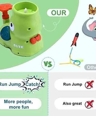 Outdoor Toys for Kids Ages 4-8: Elephant Butterfly Catching Game - Toddler Chasing Toy 3 4 5 6 7 Year Old Boys Girl Flying Spinner Toy Disc Rocket Launcher Kid Age 8-12 Gifts Fun Family Outside Games