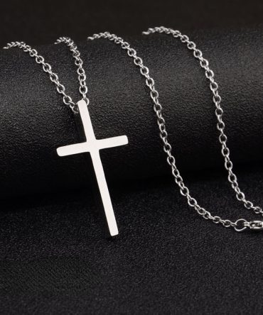 2023Classic Simple Punk Fashion Double Sided Cross Antique Silver Color Pendant Short Long Chain Necklaces Jewelry for Women Man