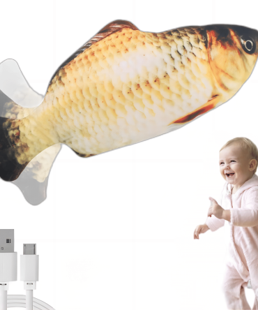 Electric Floppy Fish Toy; Moving Cat Kicker Fish Toy; 11" Realistic Flopping Fish Dog Toy