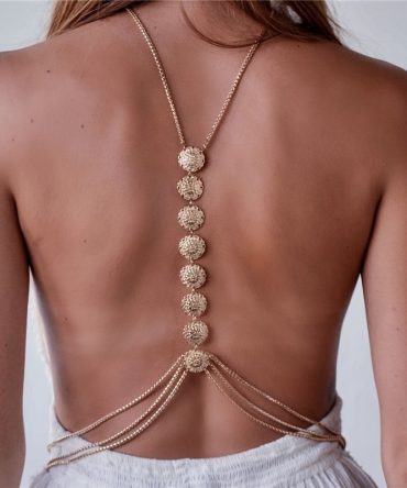 Bohemian Coin Body Chain Sexy Back Necklace Jewelry Beach Body Accessories For Women Layered Harness Bikini Chain