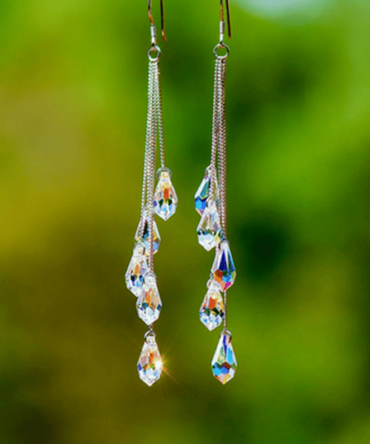 Elegant Long Teardrop Zircon Dangle Earrings 925 Silver Plated Anniversary Valentine's Day Holiday Gift For Women Girls 1Pair