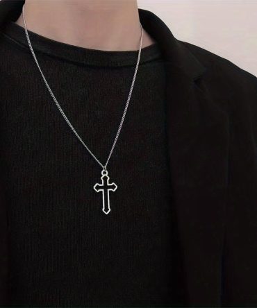 Punk Gothic Cross Necklace Neck Chain For Women Men Party Favors Jewelry