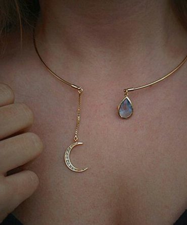 Women's Moon Pendants Necklace Cubic Zirconia Engagement Jewelry Gifts