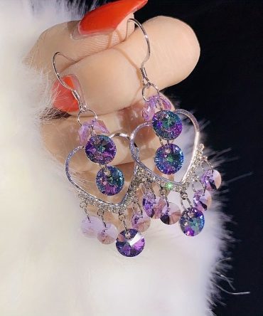 1 Pair Luxury Hook Dangle Earrings Love Heart Dangle Earrings Bridal Wedding Party Jewelry Gifts For Women Mom Wife Daughter Girlfriend