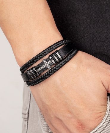 Cross Multi-layer Leather Bracelet Vintage Men And Women