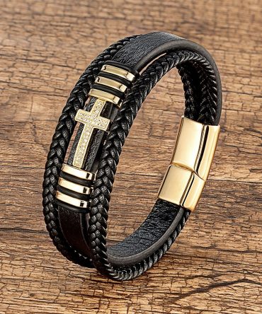 Cross Multi-layer Leather Bracelet Vintage Men And Women