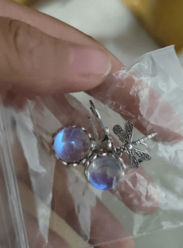 Fashion Jewelry Women's Earrings Hanging Vintage Dragonfly Pendant Earring Boho Chakra Blue Moonstone Drop Earrings For Women Wedding Charm Ethnic Jewellery - Image 4