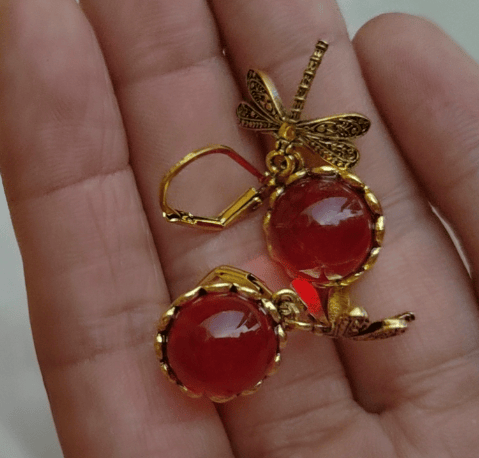 Fashion Jewelry Women's Earrings Hanging Vintage Dragonfly Pendant Earring Boho Chakra Blue Moonstone Drop Earrings For Women Wedding Charm Ethnic Jewellery - Image 2