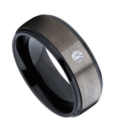 Black And Silver Stainless Steel Ring Men's Accessories