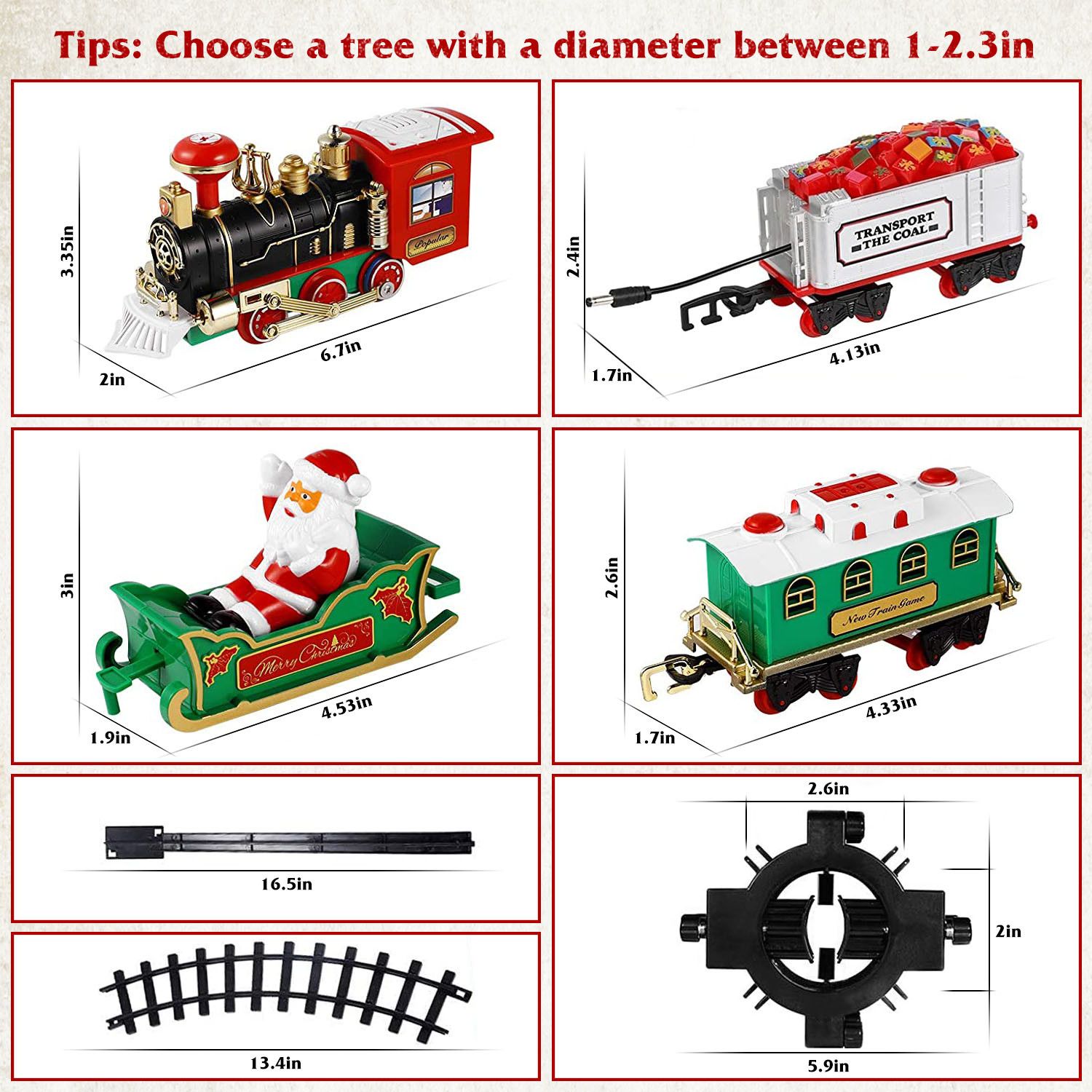 Electric Train Set Kid Toy Xmas Steam Train Kit Tree Surround Track Battery Operated - Image 5