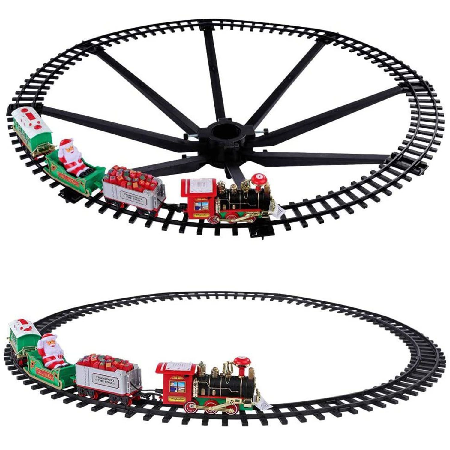 Electric Train Set Kid Toy Xmas Steam Train Kit Tree Surround Track Battery Operated - Image 10