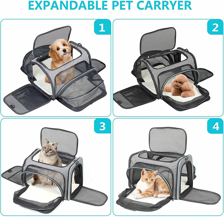 Outdoor dog portable handbag; 4 Sides Expandable Cat Carrier Bag with Removable Fleece Pad; Dog Carrier for Cats; Puppy and Small Dogs - Image 13