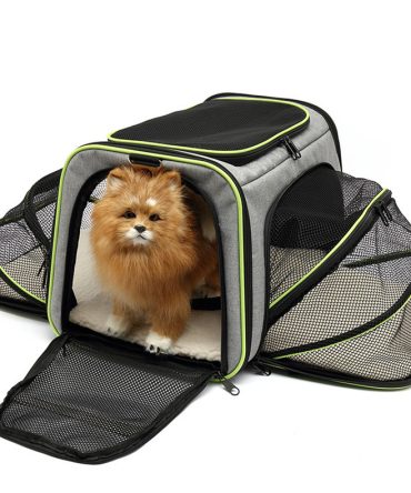 Outdoor dog portable handbag; 4 Sides Expandable Cat Carrier Bag with Removable Fleece Pad; Dog Carrier for Cats; Puppy and Small Dogs