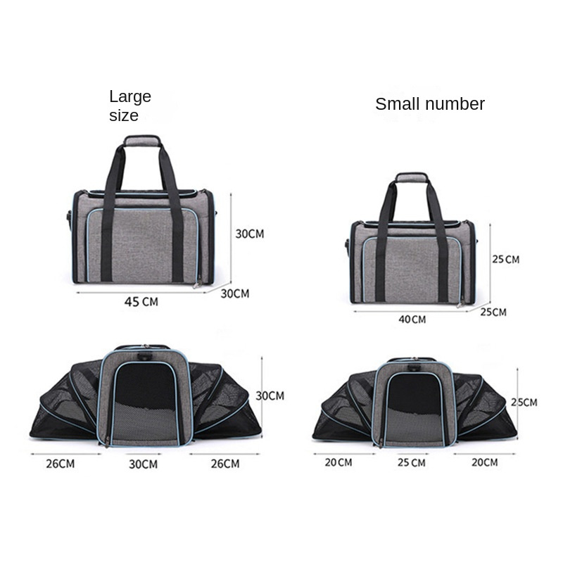 Outdoor dog portable handbag; 4 Sides Expandable Cat Carrier Bag with Removable Fleece Pad; Dog Carrier for Cats; Puppy and Small Dogs - Image 38