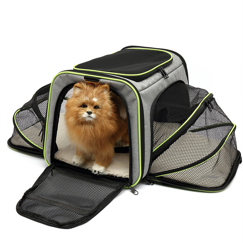 Outdoor dog portable handbag; 4 Sides Expandable Cat Carrier Bag with Removable Fleece Pad; Dog Carrier for Cats; Puppy and Small Dogs - Image 34