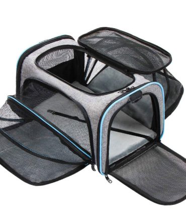 Outdoor dog portable handbag; 4 Sides Expandable Cat Carrier Bag with Removable Fleece Pad; Dog Carrier for Cats; Puppy and Small Dogs