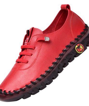 2022 New Spring Casual Women Shoes Platform Loafers 2022 Lace Up Leather Flats Slip-On Mom Shoe Mujer Zapatos Chaussure Femme