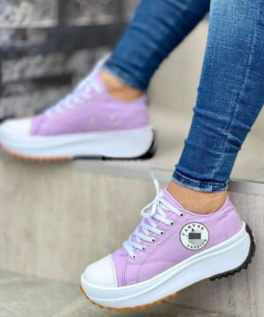 Classic White Canvas Shoes Women Sneakers Solid Lace-Up Casual Platform Shoes for Women Zapatos De Mujer Chaussure Femme