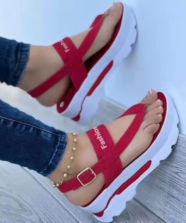 Summer Platform Ladies Sandals Wedge Solid Color Flip Flops Fashion Female's Sandals Outdoor Light Casual Woman's Roman Sandals