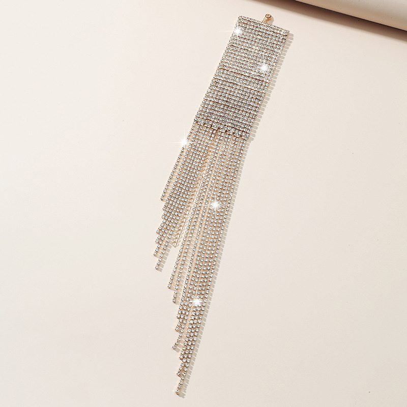 Exaggerated Luxury Fashion Multi-row Multi-layer Flash Diamond Shiny Big Tassel Nightclub Stage Performance Bracelet Bracelet Women - Image 5