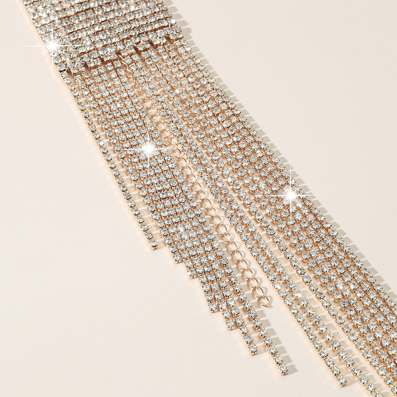 Exaggerated Luxury Fashion Multi-row Multi-layer Flash Diamond Shiny Big Tassel Nightclub Stage Performance Bracelet Bracelet Women - Image 6
