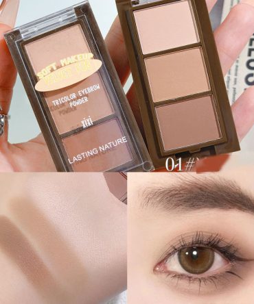 3 Color Eyebrow Powder Palette Waterproof Portable Easy To Color Eyebrow Cream Long-lasting Natural Eyebrow Powder Makeup Tools