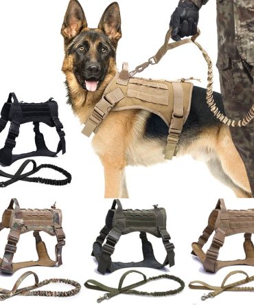 Tactical Dog Harness Pet Training Vest Dog Harness And Leash Set For Large Dogs German Shepherd K9 Padded Quick Release Harness