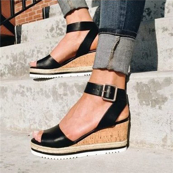 Retro Womens Fashion Open Toe Ankle Platform Wedges Shoes Ladies Roman Sandals Buty Damskie Wedges Shoes Mujer 2022 erf45 - Image 133